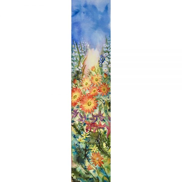 Abondance florale #120120 aquarelle 7x30 $615.00